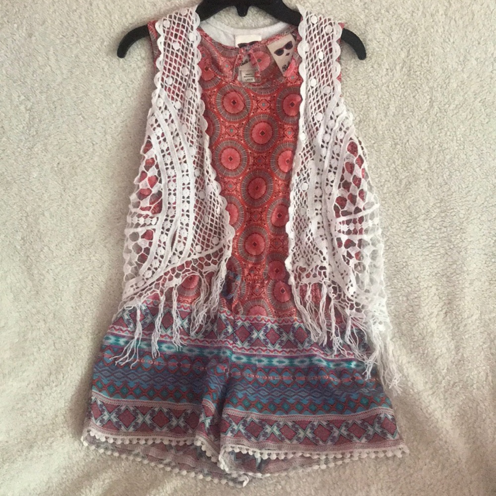 Girls romper with vest